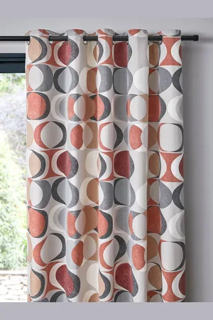 FUSION Sander 100% Cotton Pair of Eyelet Curtains229 x 183 cm