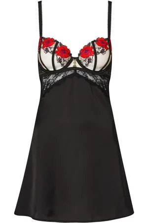 Ann Summers Caged Rose Floral Print Embroidery Chemise Slip NightieL