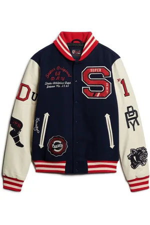 Superdry Bomberjack in collegesportstijl met applicatiesXXL