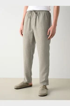 Next Textured Linen Cotton Elasticated Drawstring Trousers30 S