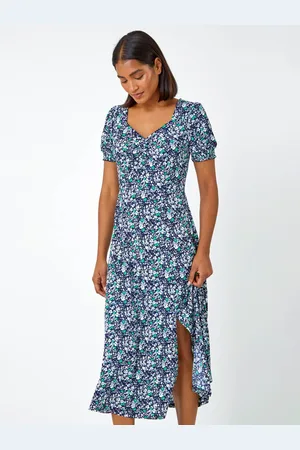Roman Ditsy Floral Ruched Maxi Dress42