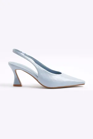 River Island Sling Back Flare Heeled Court Shoeseu37