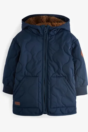 Next Gewatteerde met Borg-fleece gevoerde, regenbestendige jas (3mnd-7jaar)6