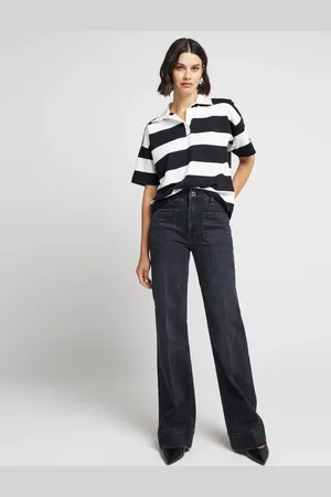 River Island Jeans met hoge taille en wijde pijpen40 R
