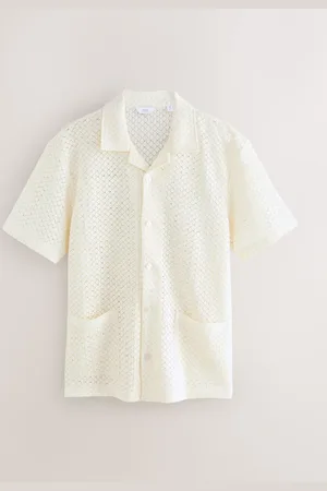 Next Crochet Textured Button Through Shirtlarge