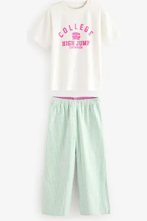 Next Woven Bottom Stripe 100% Cotton Pyjamas 1 Pack (3-16yrs)6 Jaar (116cm)