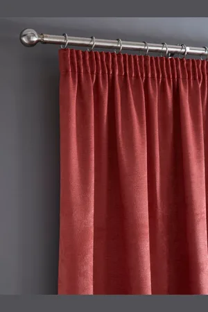 FUSION Galaxy Dim Out Woven Pair of Pencil Pleat 100% Cotton Curtains117 x 183 cm