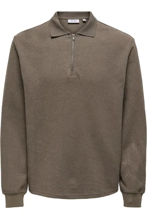 Only & Sons Long Sleeve Half Zip Polo ShirtL