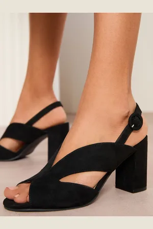 Friends Like These Mid Block Heel Peeptoe Slingback Faux Suede Sandals5 EU 38 W
