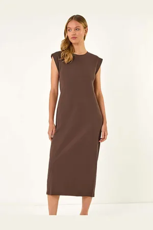 Roman Ribbed Cap Sleeve Midi Dress44
