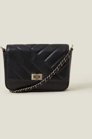 Accessorize Chain Strap Faux Leather Cross-Body BagEén