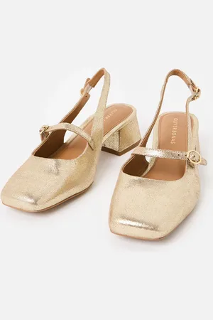 Oliver Bonas Mary Jane Metallic Leather Heeled SlingbacksEU 41 (UK 8)