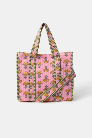 Accessorize Floral Block Print Quilted Handbageen