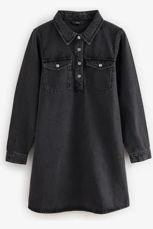 Next Half Placket Denim 100% Cotton Mini DressX-Large lang