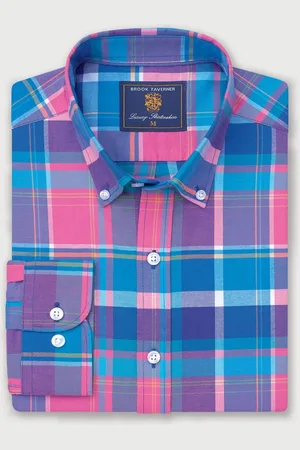 Brook Taverner 100% Cotton Check Oxford Shirtmedium
