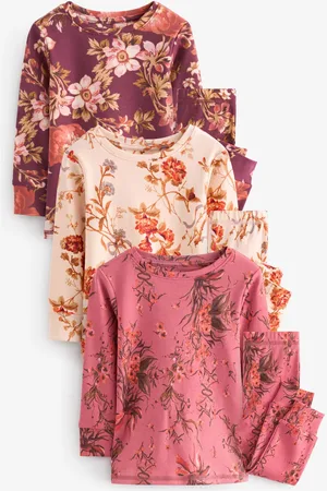 Next 3 Pack 100% Cotton Floral Snuggle Pyjamas (9mths-16yrs)7 Jaar (122cm)