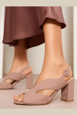 Friends Like These Mid Block Heel Peeptoe Slingback Faux Suede Sandals5 EU 38 W
