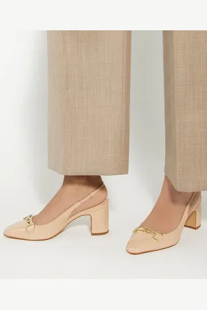 Dune Crèmekleurige snaffle slingbacks met blokhakEU 39 (UK 6)