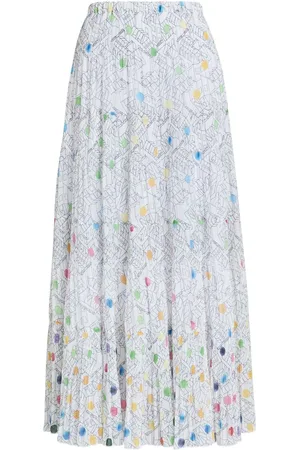 Gina Bacconi Holly Pleated Maxi White Skirtmedium