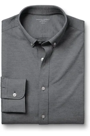 Charles Tyrwhitt Jersey overhemd met knopen en stretch in vier kantenM