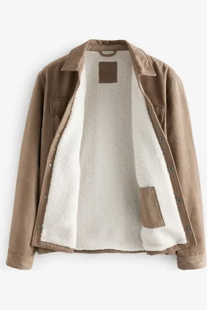 Next Faux suède shacket met teddyvoering4XL