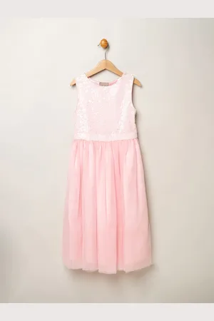 MISS Pink Sequin Bow Tulle Skirt Dress7