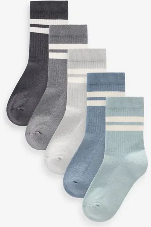 Next Cushioned Footbed Cotton Rich Ribbed Tipped Socks 5 PackUK 4-6.5