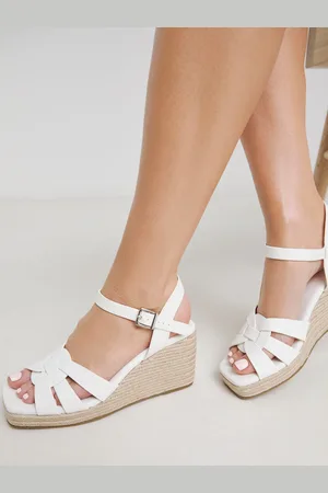 Simply Be Woven Raffia Wedge Sandals In Wide FitEU 42 (UK 8)