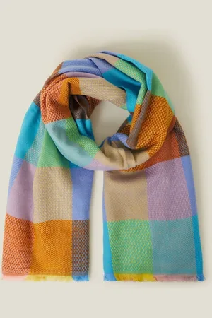 Accessorize Colourblock Check Winter Woven Blanket ScarfEén