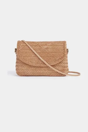 Osprey The Joss naturel crossbody-clutch van gevlochten leerEén