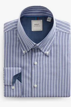 Next Regular Fit Easy Care Long Sleeve Single Cuff Royal Oxford Shirt39cm R (UK 15.5 R)
