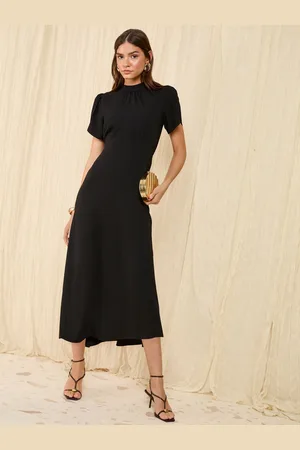 Friends Like These Midi-jurk met opstaande kraag en lange mouwen en strikdetail34