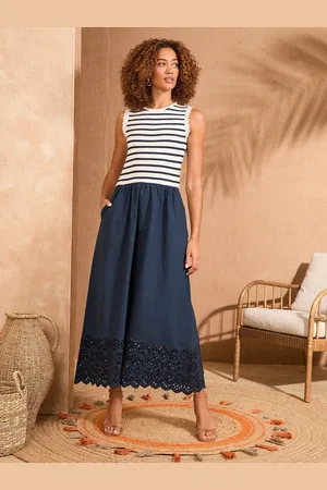 Love & Roses Jersey midi-jurk met broderie36