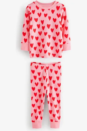 Next 100% Cotton Heart Print Snuggle Pyjamas 1 Pack (9mths-9yrs)3