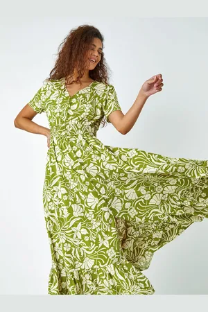 Roman Floral Print Button Detail Maxi Dress40