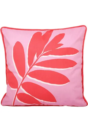 FUSION 100% Cotton Leaf Print Outdoor Cushion43x43 cm