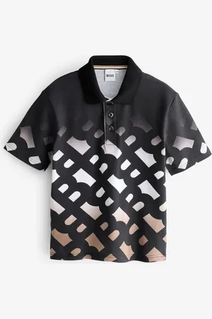HUGO BOSS All-Over Logo Print Short Sleeve Polo Shirt12 Jaar (152cm)