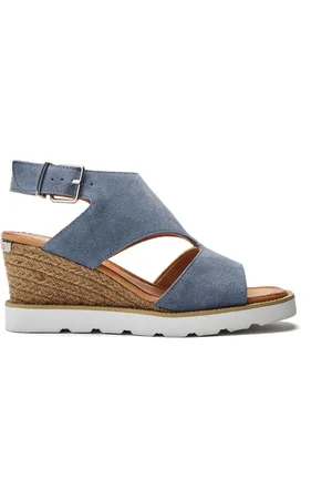 Moda In Pelle Mapel High Front Leather Wedge White Sandalseu42