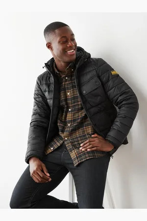 Barbour Racer Ouston Gewatteerd jack met capuchonL