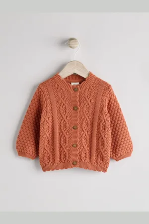 Next Baby Knitted Bobble 100% Cotton Cardigan (0mths-2yrs)Up to 1 Month (56cm)