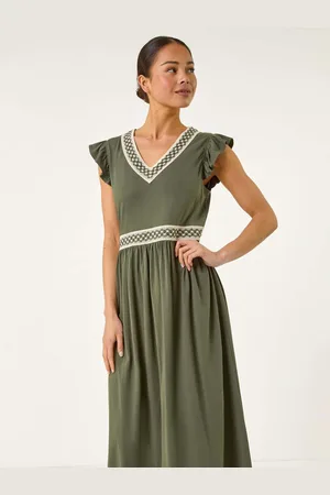 Roman Petite Crochet Trim Midi Dress44