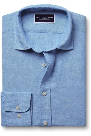Charles Tyrwhitt Slim fit effen puur 100% linnen overhemdSmall