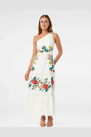 Forever New Ollie One Shoulder Maxi Dress With A Touch Of Linen34