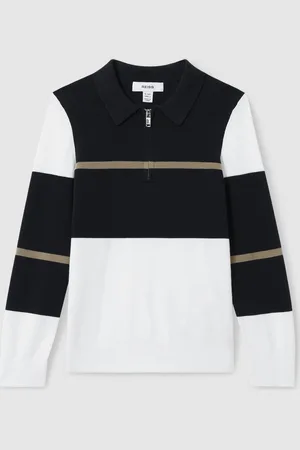 Reiss Tokio poloshirt met kleurvlakken en korte rits8