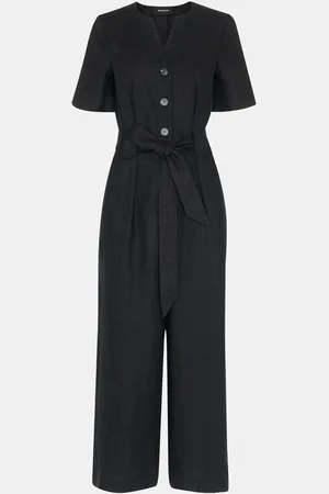 Whistles Fiona 100% Linen Button Jumpsuit40
