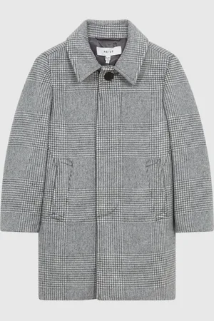 Reiss Bark Prince of Wales overjas van wolmix met ruit140146cm