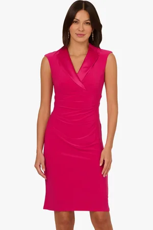 Adrianna Papell Pink Jersey Tuxedo Dress34