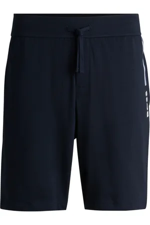 HUGO BOSS Logo Detail 100% Cotton Shorts In TerryL