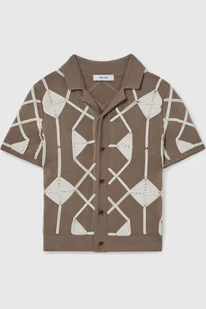 Reiss Terrazzo Geometric Embroidery Knit Shirt146152cm