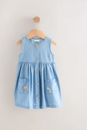 Next Sleeveless Pocket 100% Cotton Dress (3mths-8yrs)6874cm